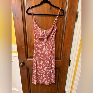 Mahina Pink Floral Midi Dress